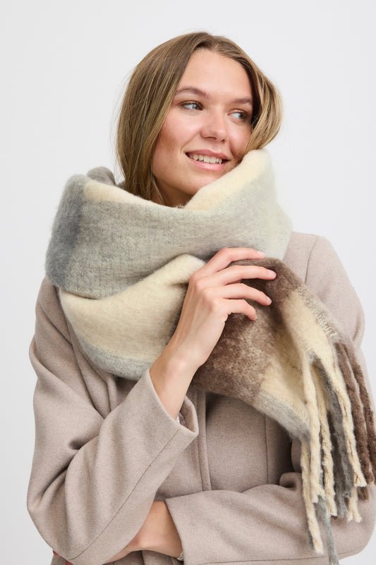 Fransa windy scarf in walnut mix