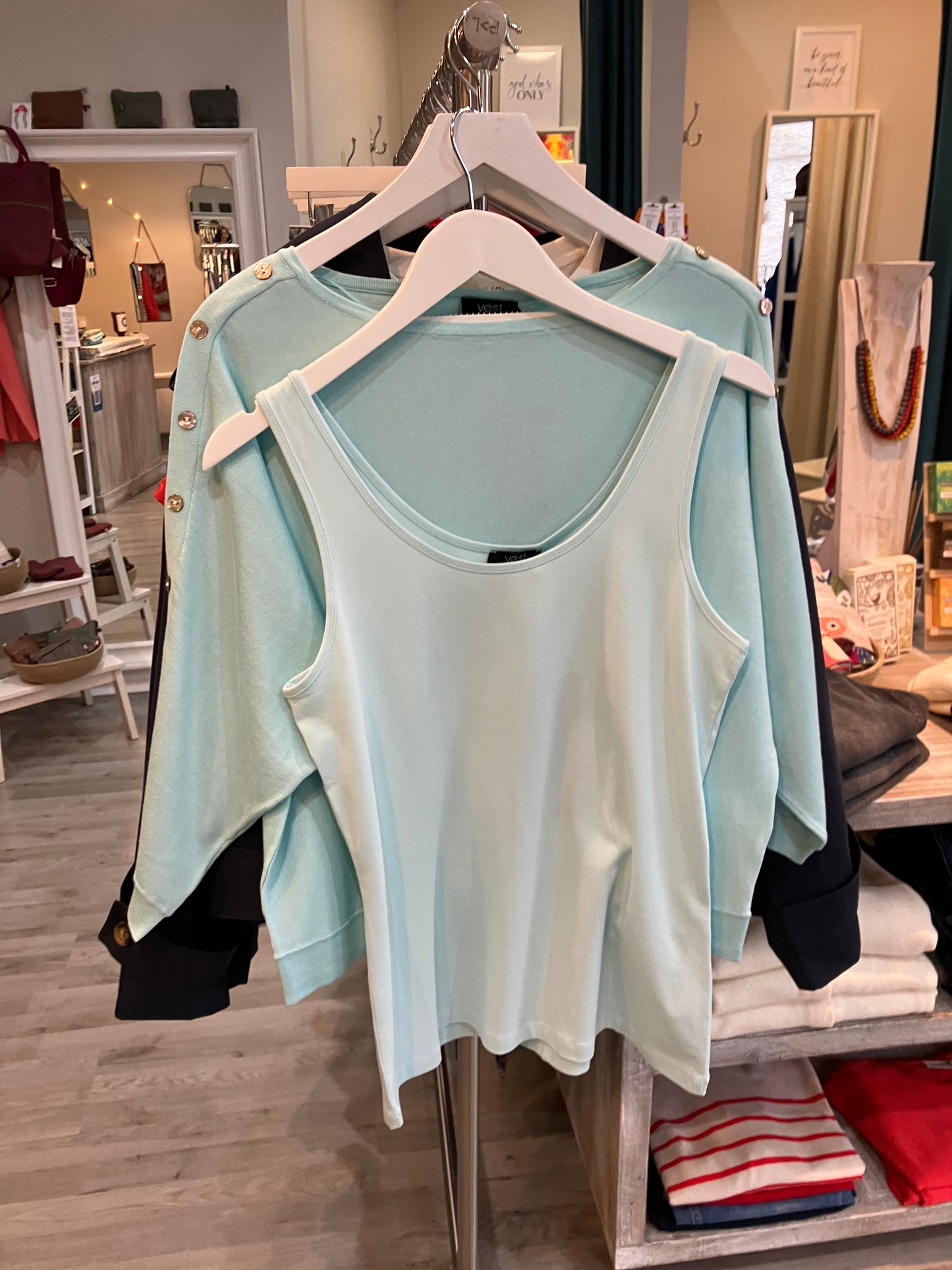 Yest Raina boat neck sweater in pastel blue shade