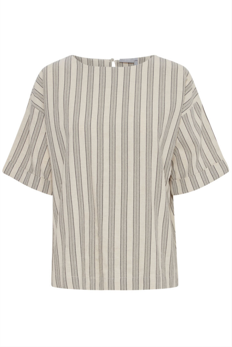 Fransa Cotta top in arctic wolf stripe