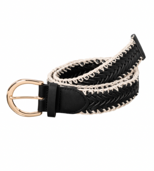 Yaya braided belt in black