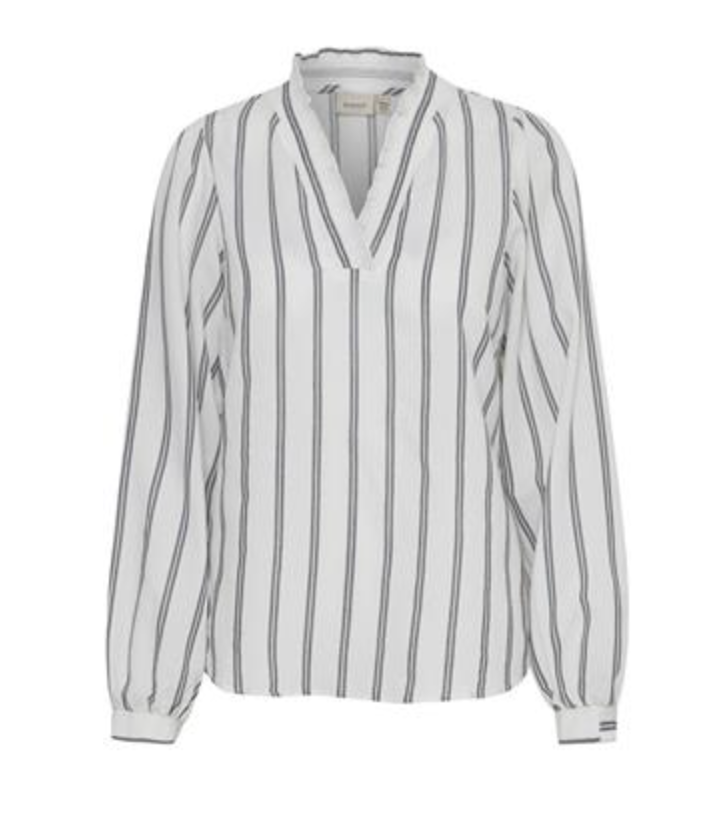 Fransa Shirta blouse in birch stripe