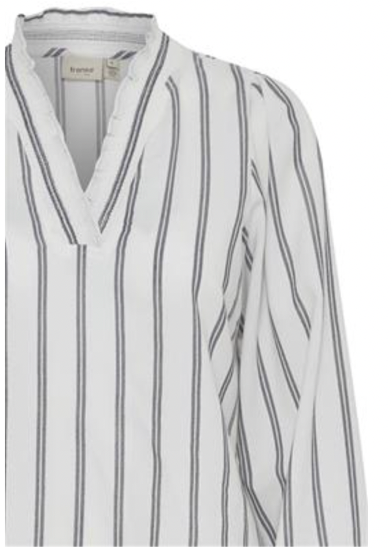 Fransa Shirta blouse in birch stripe