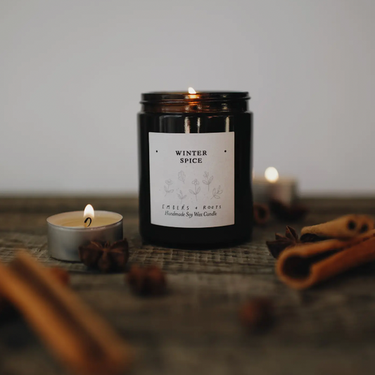 Embers & Roots Winter Spice soy candle