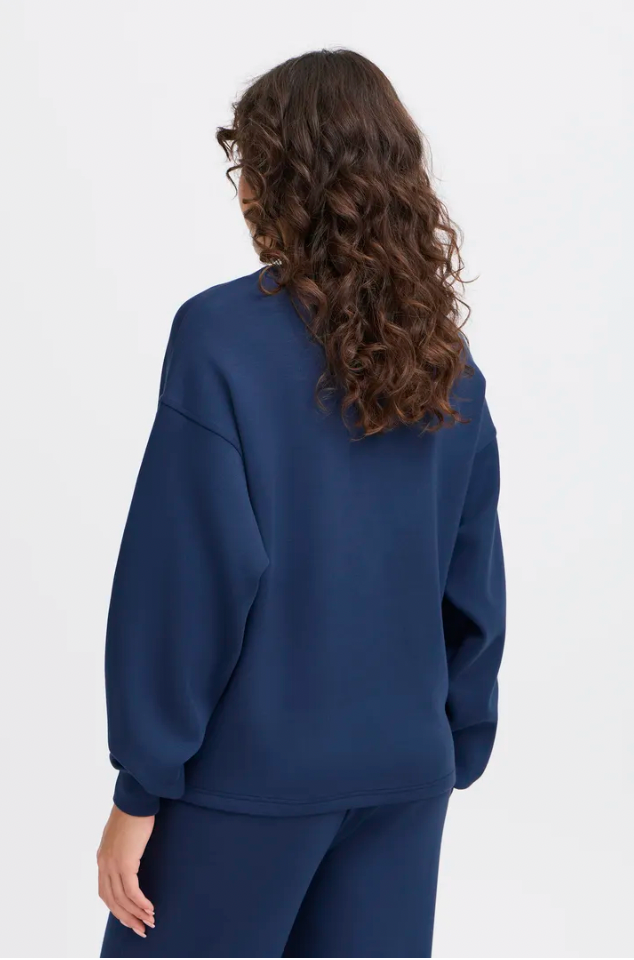 Fransa Aurora sweater in navy blazer