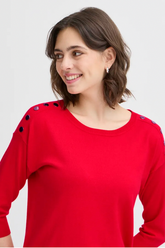 Fransa Zubasic sweater in poinsettia red