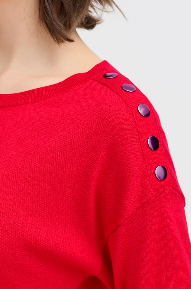 Fransa Zubasic sweater in poinsettia red