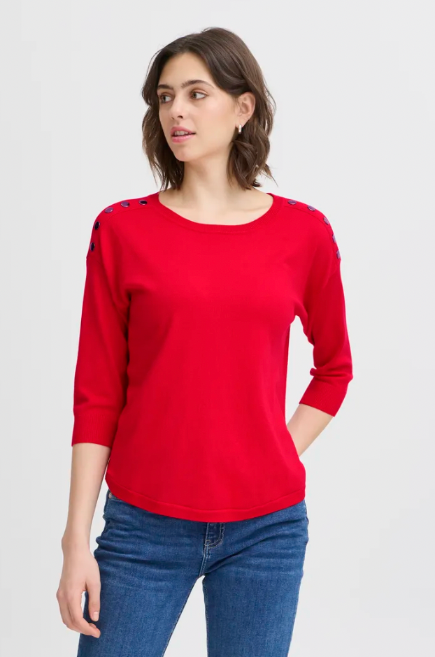 Fransa Zubasic sweater in poinsettia red