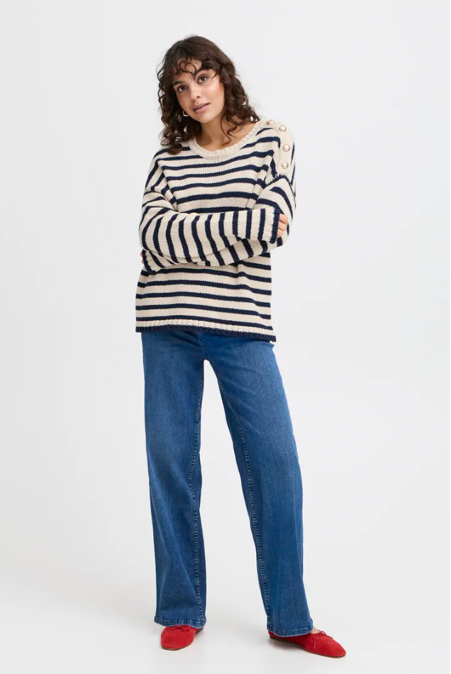 Fransa Belinda sweater in moonbeam mix