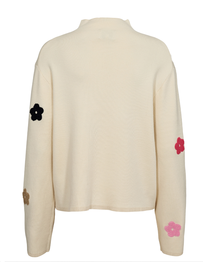 Numph Nuflow sweater with flower detail in pristine