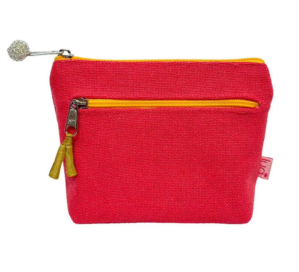 Lua zip purse in coral pink