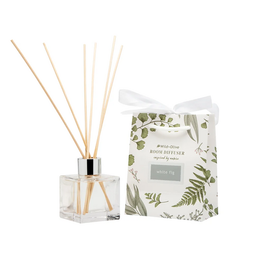 Wild Olive white fig room diffuser and reeds