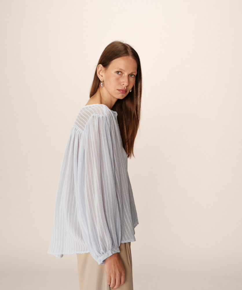 Grace & Mila Poesie floaty blouse in soft pale blue