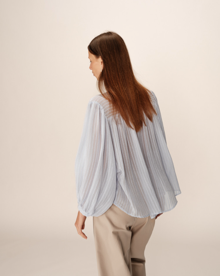 Grace & Mila Poesie floaty blouse in soft pale blue