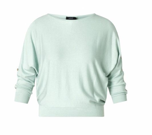 Yest Raina boat neck sweater in pastel blue shade