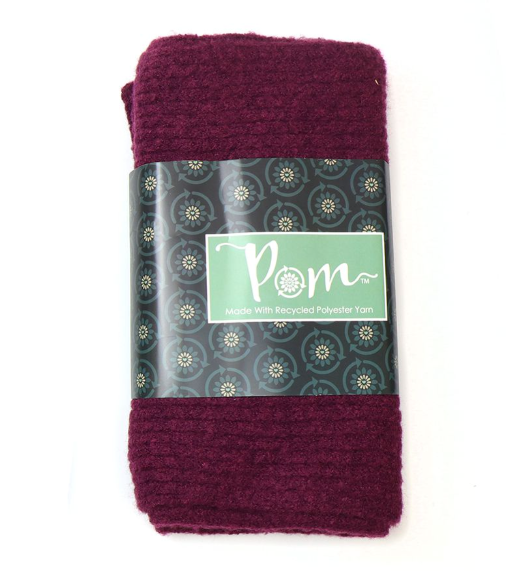 POM Berry recycled yarn cable knit scarf