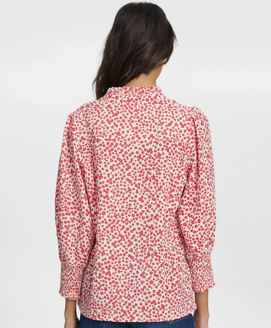 Numph Nuiva blouse in geranium red