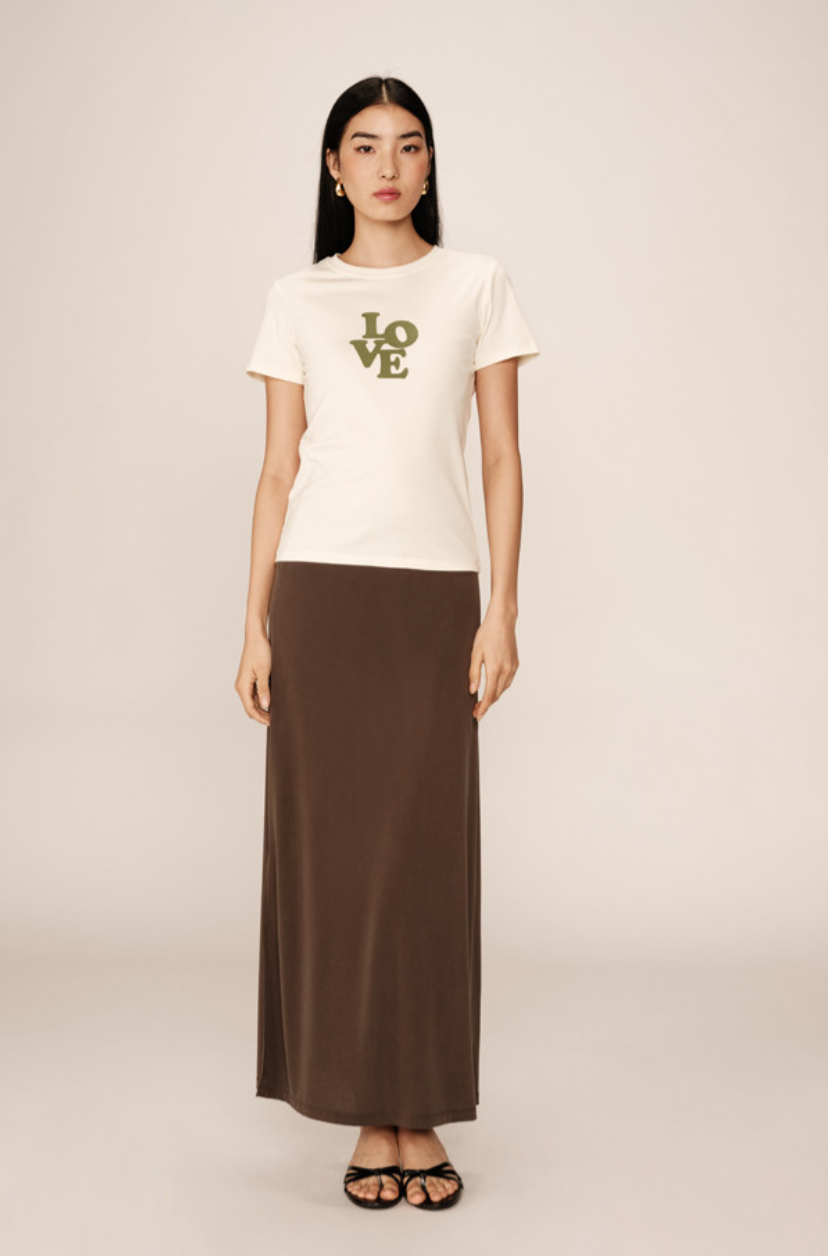 Grace & Mila Poussin t shirt in beige and khaki