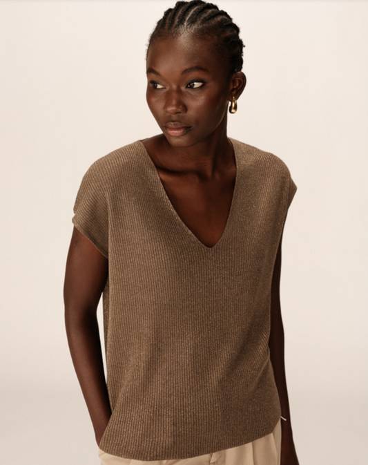 Grace & Mila Pacino tank knit in khaki