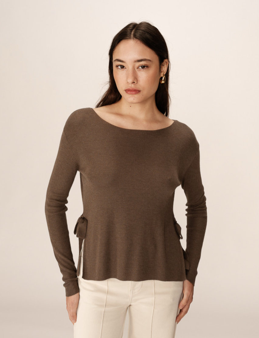 Grace & Mila Palmer boatneck sweater with side ties