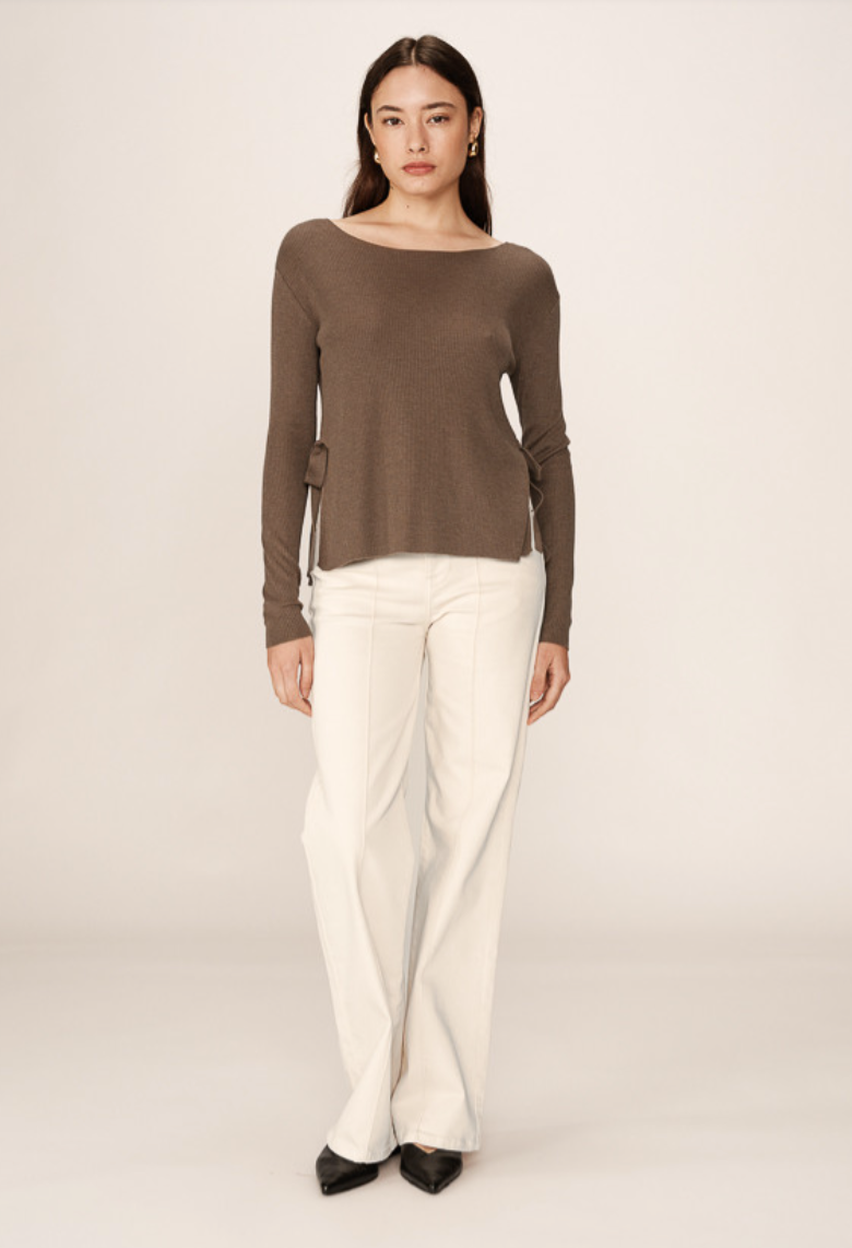 Grace & Mila Palmer boatneck sweater with side ties