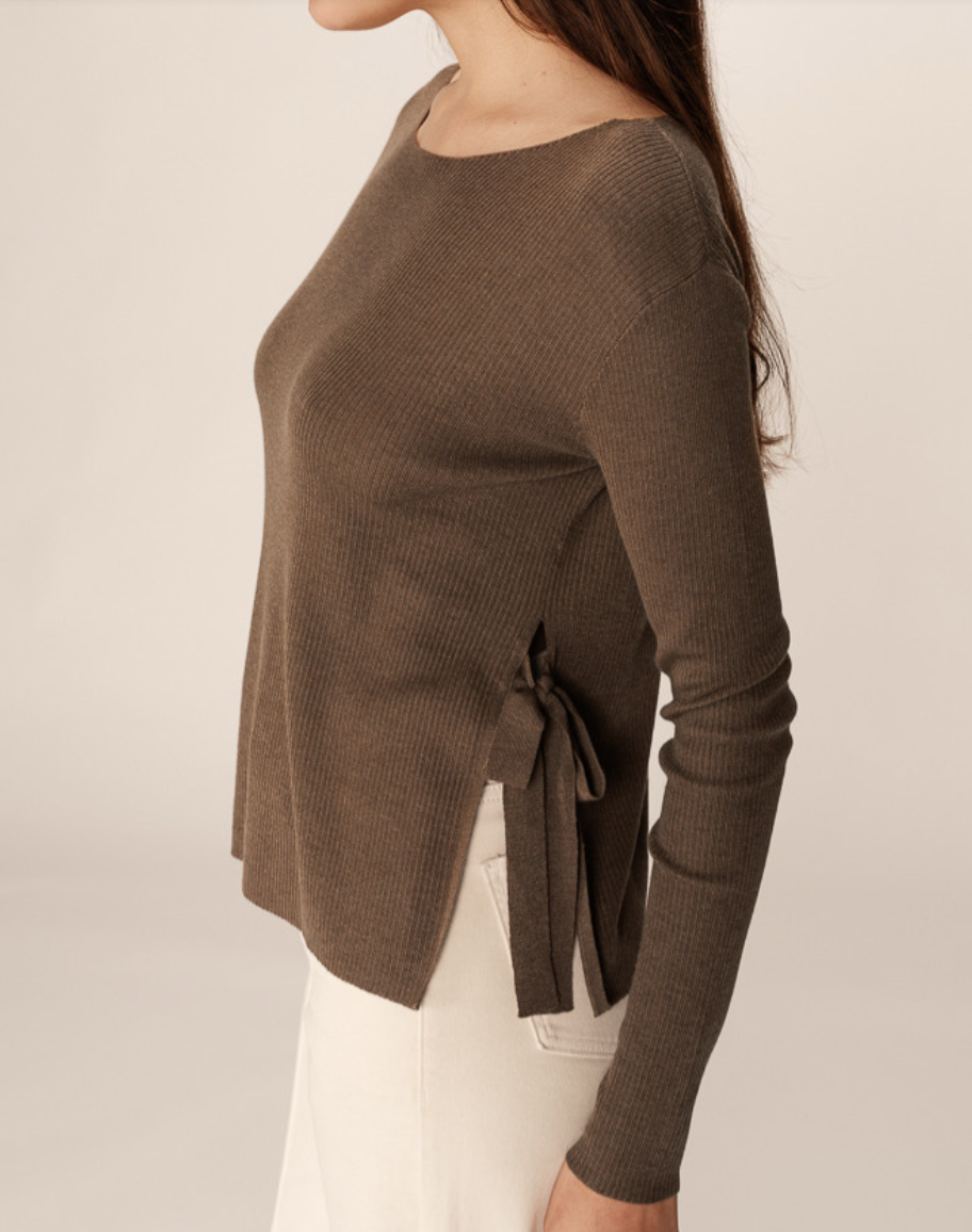 Grace & Mila Palmer boatneck sweater with side ties