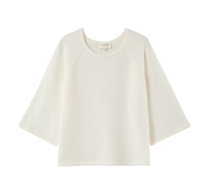 Grace & Mila Paco three quarter sleeve sweater in ecru