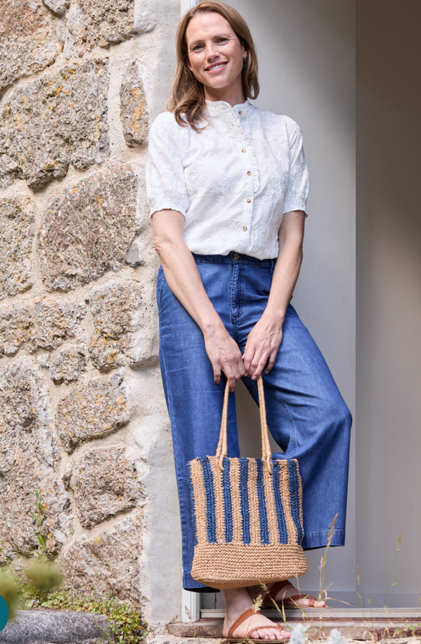 Lily & Me Emma frill embroidered white blouse